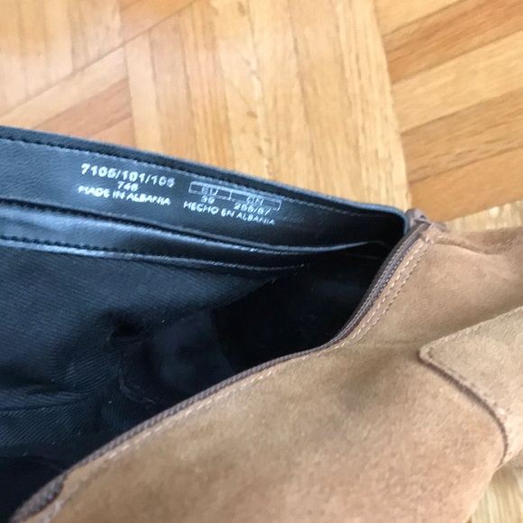 ZARA TRAFALUC SUEDE-LIKE FEEL LEATHER ANKLE BOOTS - Picture 9 of 12